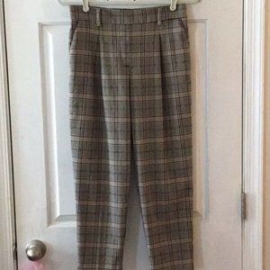 Loft Plaid Pull on Pants, Size Large